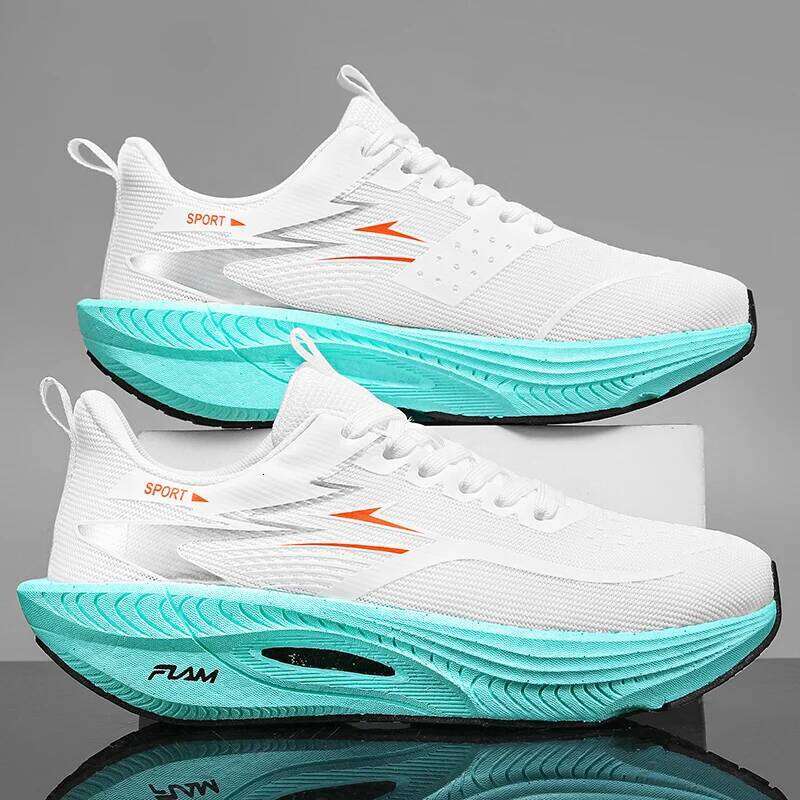 Marathon Men Sports Running Shoes Carbon Board Air Cushion Breathable Lightweight Women's Comfortable Athletic Nonskid Sneakers 26L0313