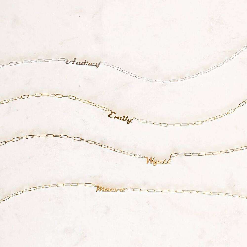 Custom NameName with Link Stainless Steel Paper Clip Chain Necklace Personalized Gifts for Mom 2023 New H260312