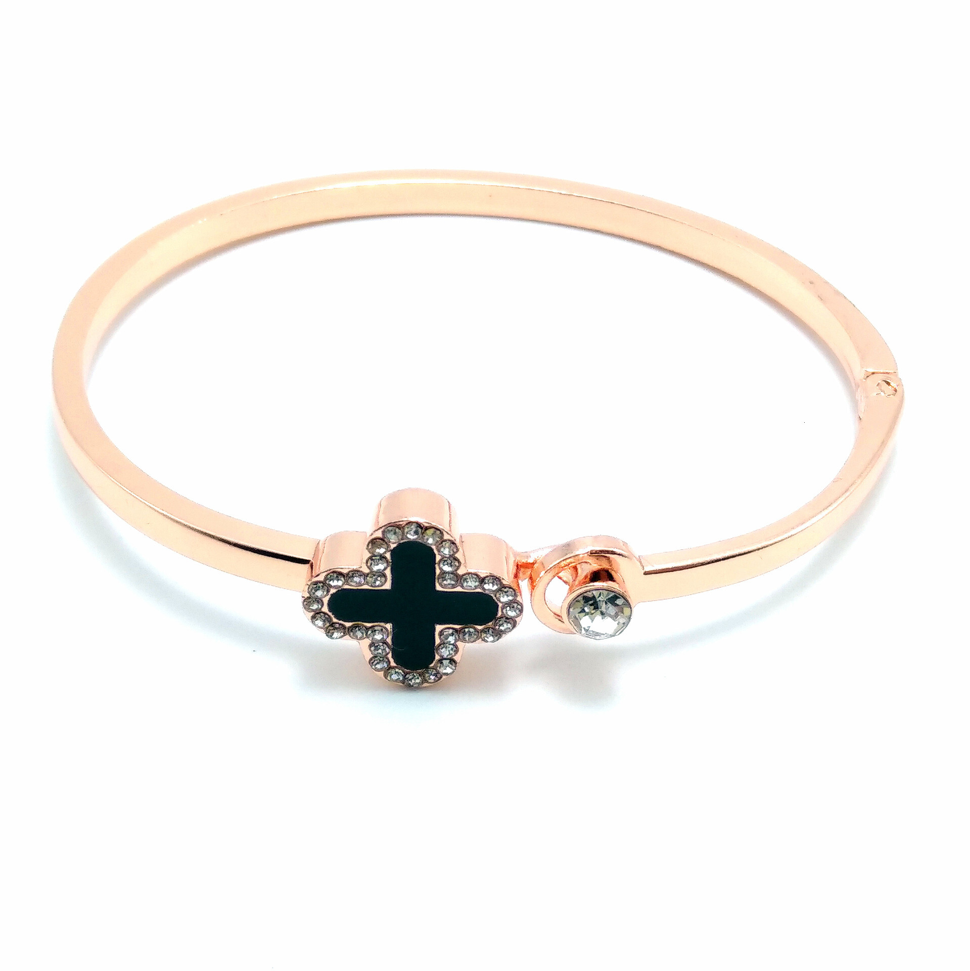 Direct from the manufacturer: Korean-style fashionable lucky four-leaf clover simple rose gold bracelet, versatile and trendy open bracelet