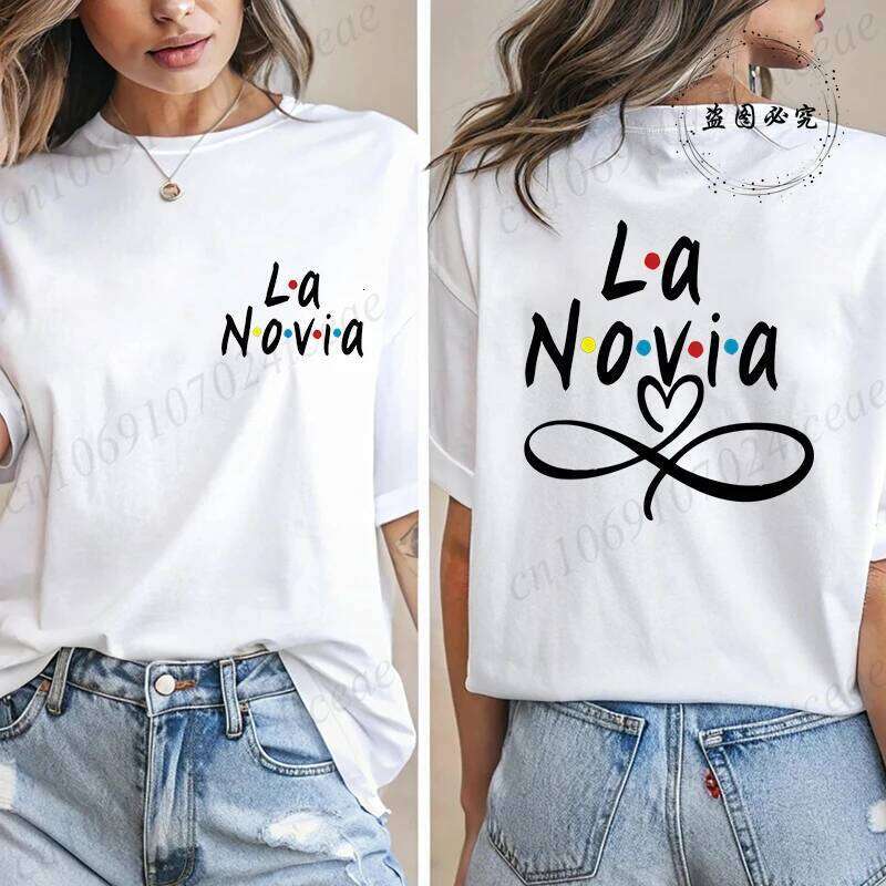 La T-Shirts for Women Girls Novia Bride Spanish Latina Bachelorette Party T-Shirt Bridesmaid Design Women's Tops Tees Z260314