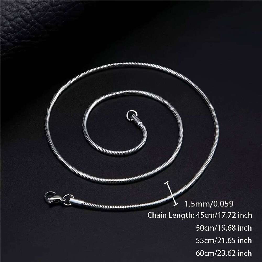Stainless Steel Round Snake Chain Necklace Durable Stylish Jewelry for Men H260312