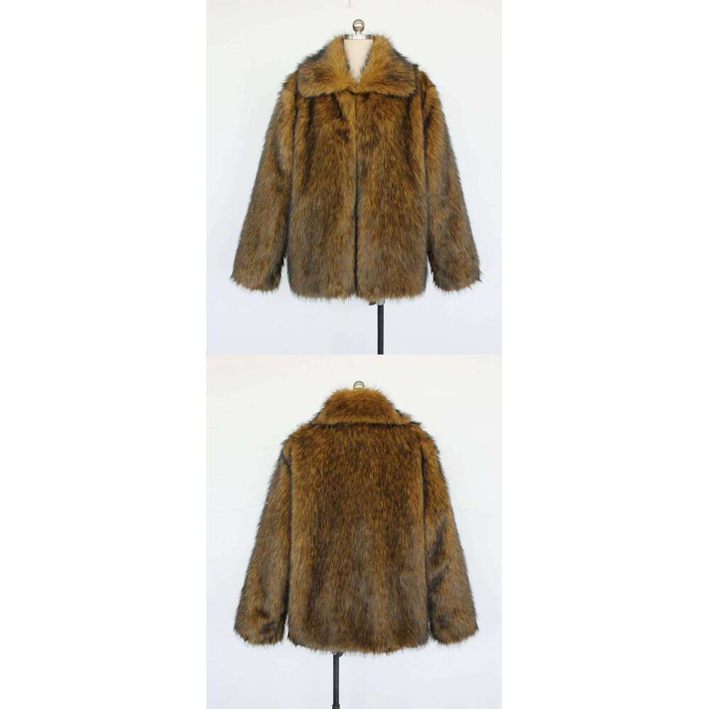 Men's Stylish Faux Jacket Winter Warm For Male Fashion Thick Thermal Fur Parkas Elegant Outerwear Coat Z260313