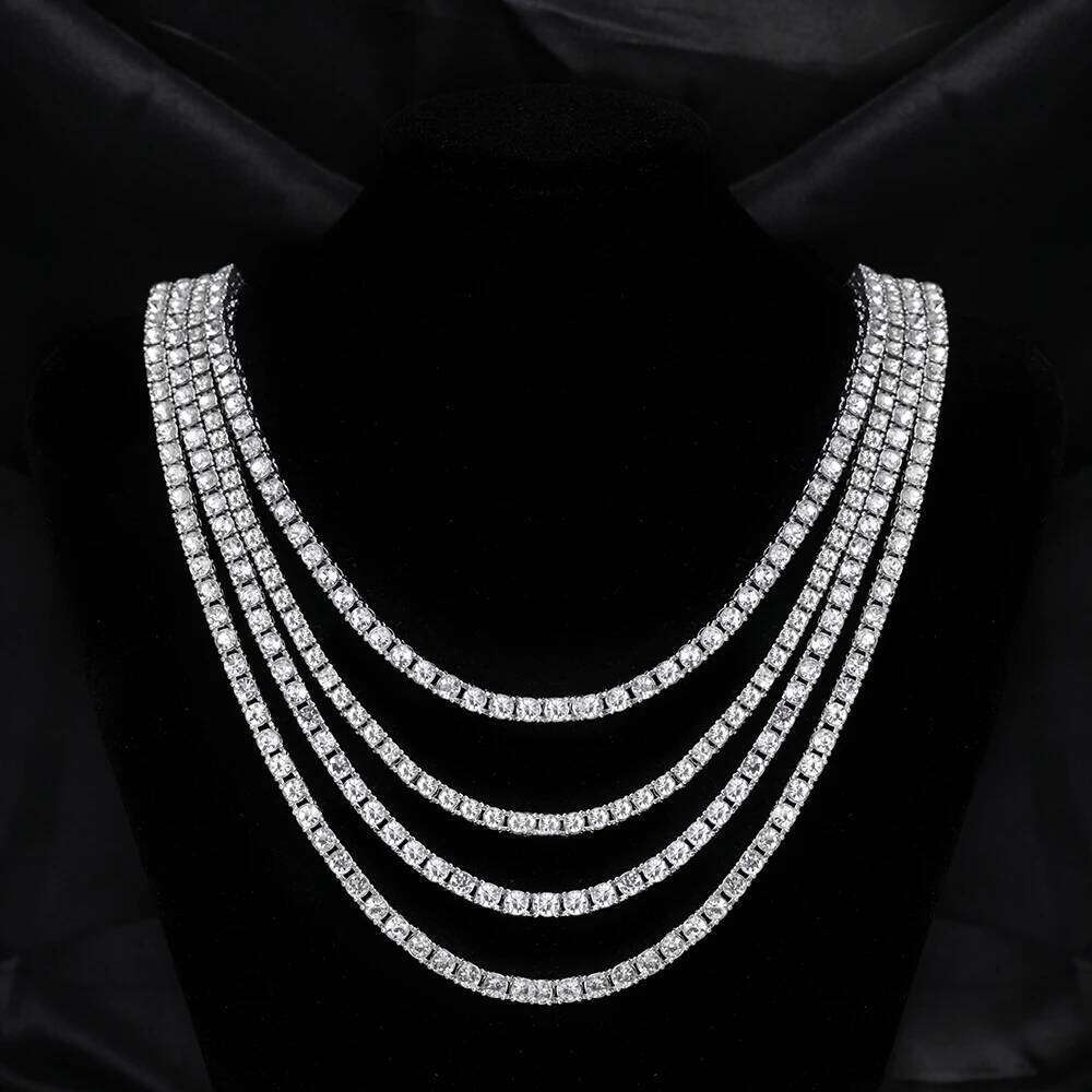 Hip Hop 5MM Chain Iced Out Necklace Men Fashion Silver Color Tennis Jewelry Chains Women 20inch Choker Punk Gift H260312