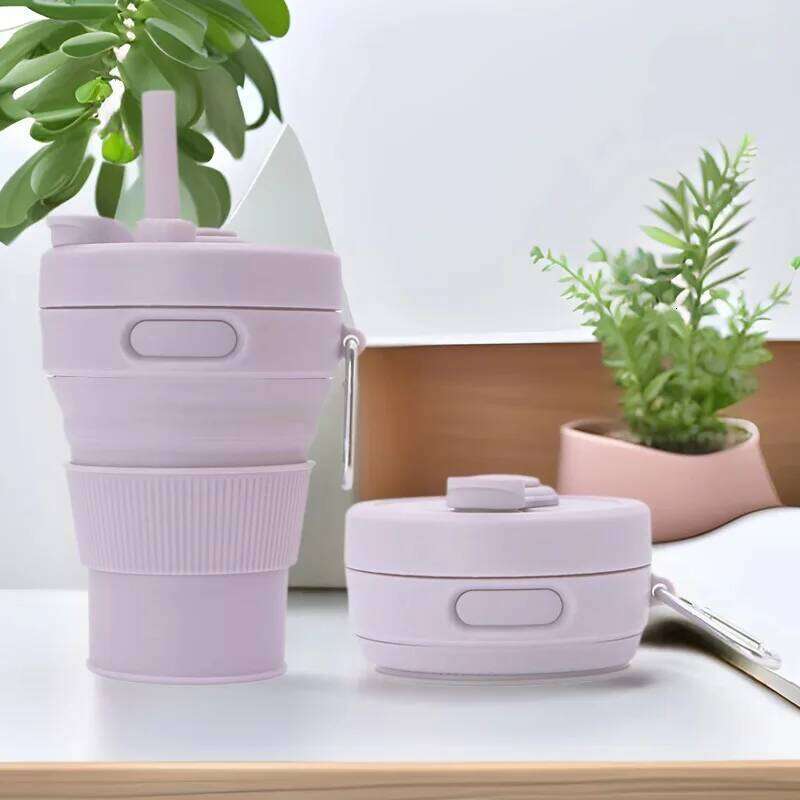 Silicone Folding 450ml Reusable Portable Telescopic Coffee Cups Outdoor Camping Travel Hiking Collapsible Cup Drinkware Z260313