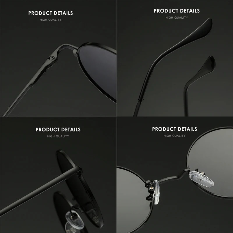 RUOBO Colorful Polarized Round Metal Frame Sunglasses Eyewear For Men and Women Driving Outdoor Sun Glasses UV400 260312