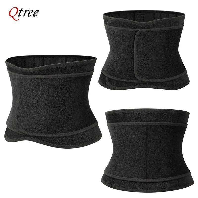Qtree Men Waist Weight Loss Belt Slimming Body Shaper Workout Fat Burning Corset Sauna Sweat Wrap Fitness Trimmer Strap 26Y0313