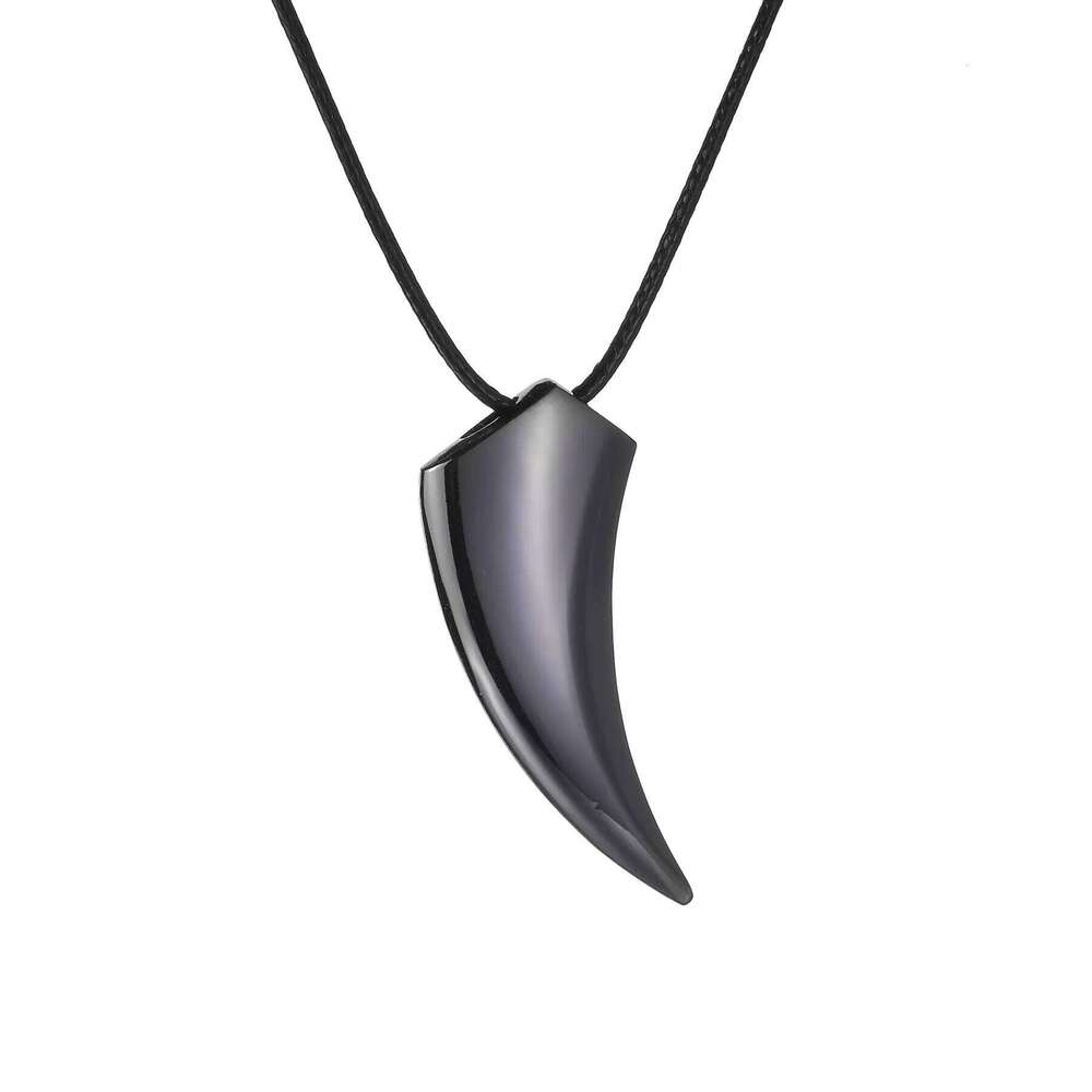 Punk Hip Hop Stainless Steel Crescent Spike Pendant Men Women Fashion Wolf Tooth Chain Necklace Jewelry H260312