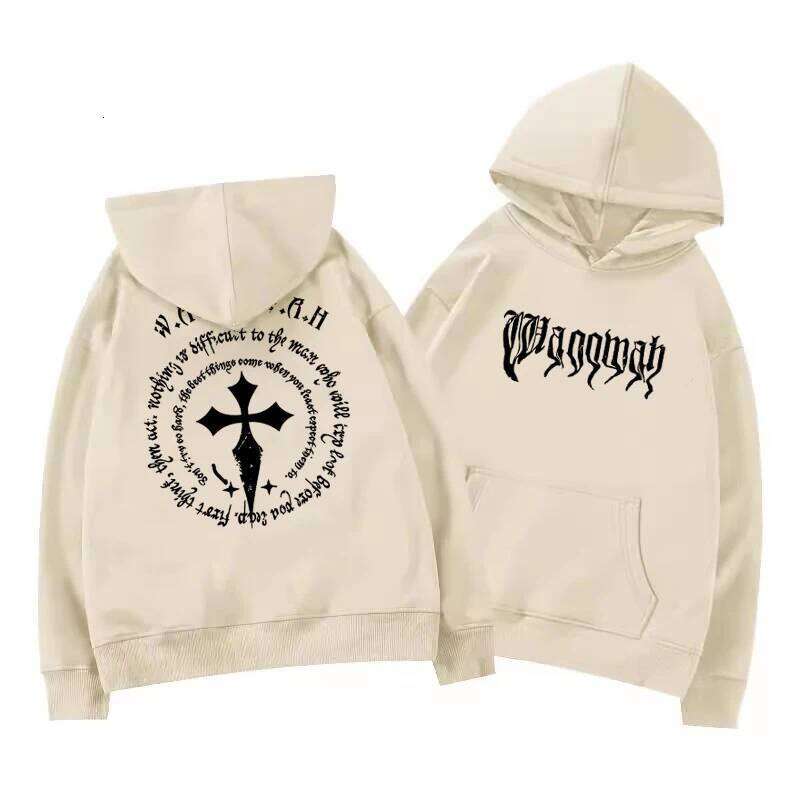 Super Stylish European American Street Design Niche Adult Men's Autumn Winter Fleece Warm Outdoor Loose Soft Hooded Sweatshirt Z260314