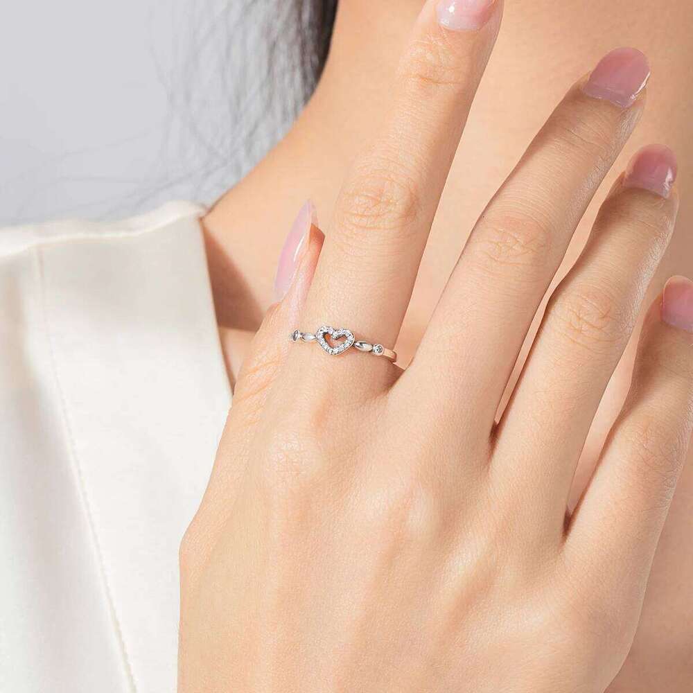 MODIAN Vintage Exquisite Ring Real 925 Sterling Silver Hollow Heart Simple Trendy Rings For Women Birthday Gift Fine Jewelry H260312