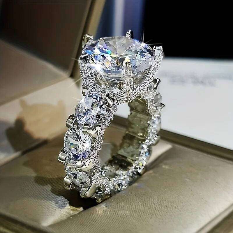 Hot Selling Silver Plated Rings For Women Square Cubic Zircon Jewelry Wedding Engagement Ring Wholesale Size 6-10 H260312