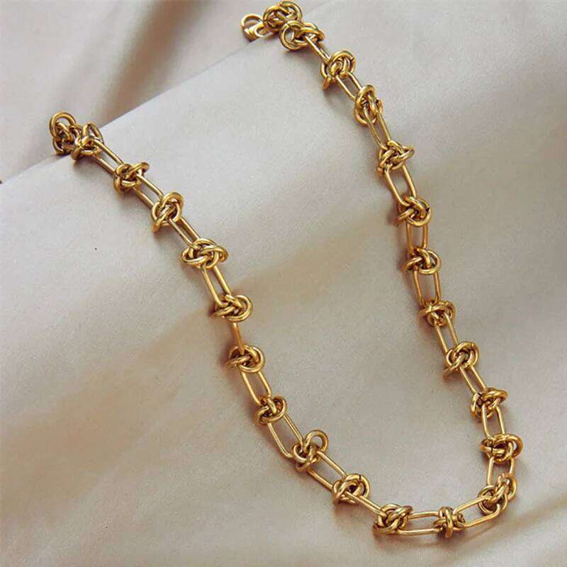 PANGJERY 316L Stainless Steel Entangled Lines Necklace For Women Classic Hip Hop Clavicle Chain Party Jewelry Gifts Wholesale H260312