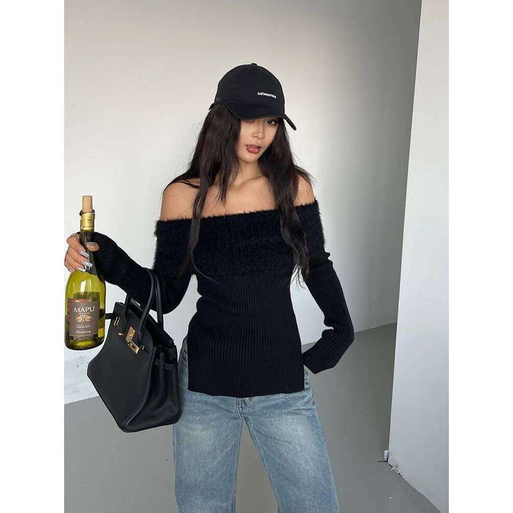 WOMENGAGA Spicy Girl Slash Neck Off Shoulder Knitted Sweater For Winter New Slim Fashion Sexy Korean Women Top B5FU Z260313