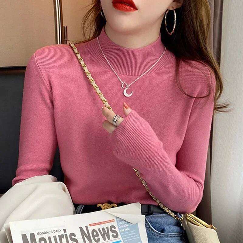 Turtleneck Basic Sweater For Women Knitted Tops Winter Casual Clothes Long Sleeve Pullover Warm soft Sweaters Pull Hiver Femme Z260314