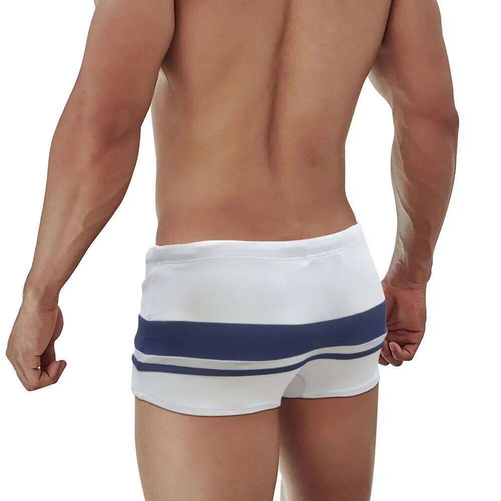 UXH Sexy Swimming Trunks Men's boxer Swim Shorts Stripe Suit Swimsuit Male Beach Pants Summer Surfing Bathing Z260313