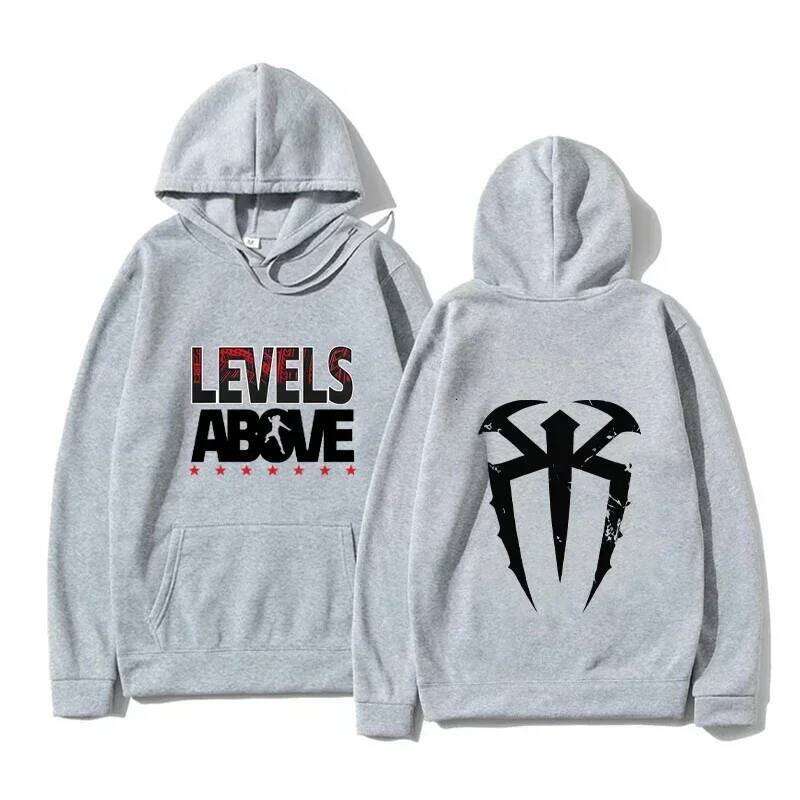 Women's Men's Casual Hooded Sweatshirt Roman Reigns Printed Pullover Long Sleeved Harajuku Street Fashion Streetwear Z260314