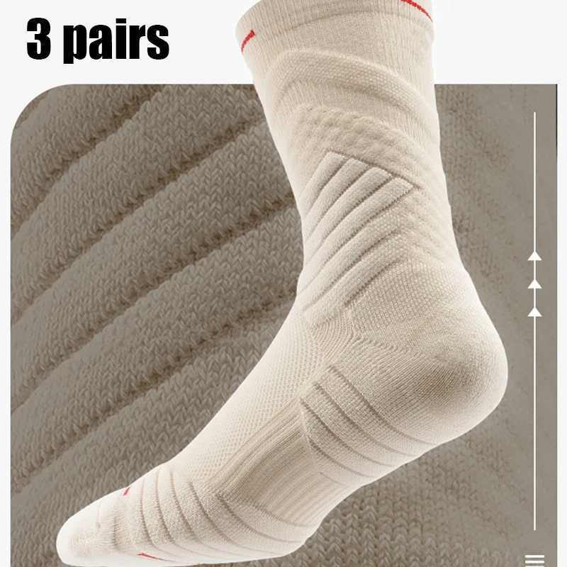 3 pairs Professional Basketball Socks Sport For Men Outdoor Cycling Climbing Running Fast-drying Breathable Mid-tube Socks D260313