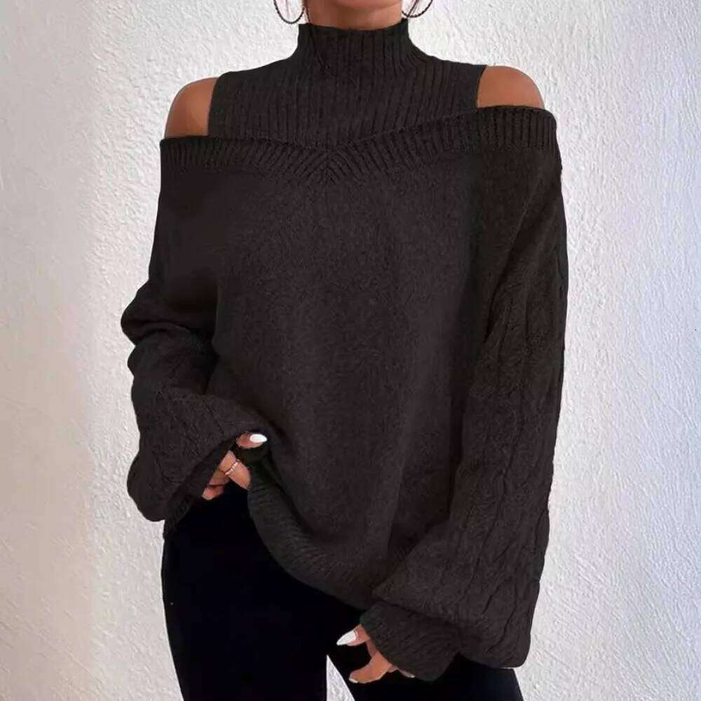 Women Knit Thick Sweaters Round Neck Long Sleeve Casual Sweater Elegant Solid Pullover Splice Basis Autumn Winter 2025 Z260314