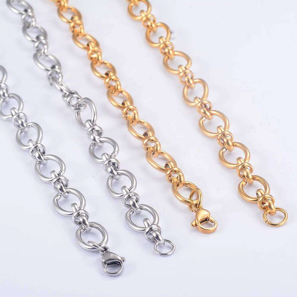 1 piece Women Mens Stainless Steel Handmade Oval High Quality Big Chain Necklace Punk Heavy Jewelry H260312