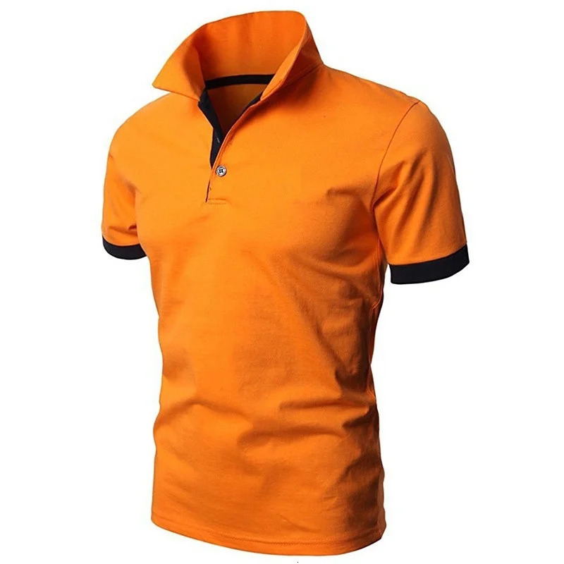 Summer Business Mens Polo Shirt Solid Short Sleeve Youth Casual Tshirt 260312