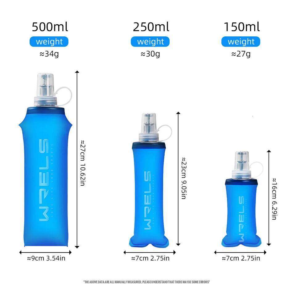 WRELS Collapsible Running Soft Flask TPU BPA-Free Camping Hiking Travel Folding Water Bottle Z260314