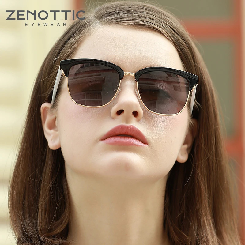 ZENOTTIC n Half Frame Polarized Sunglasses Men Women Vintage Metal riving UV400 Goggle Shades Sun Glasses 260312