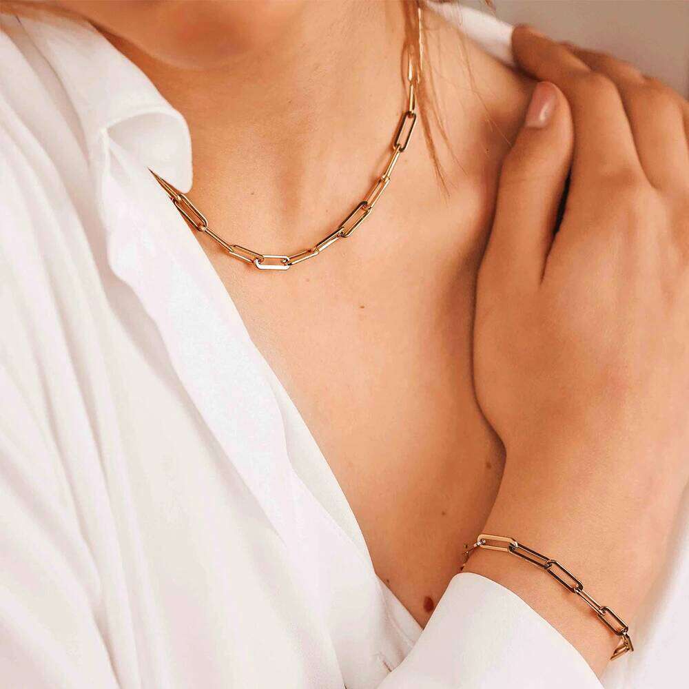 SUNIBI Stainless Steel Link Chain Choker Necklaces For Women Delicate Simple Necklace Friends Gift Jewelry Kolye H260312