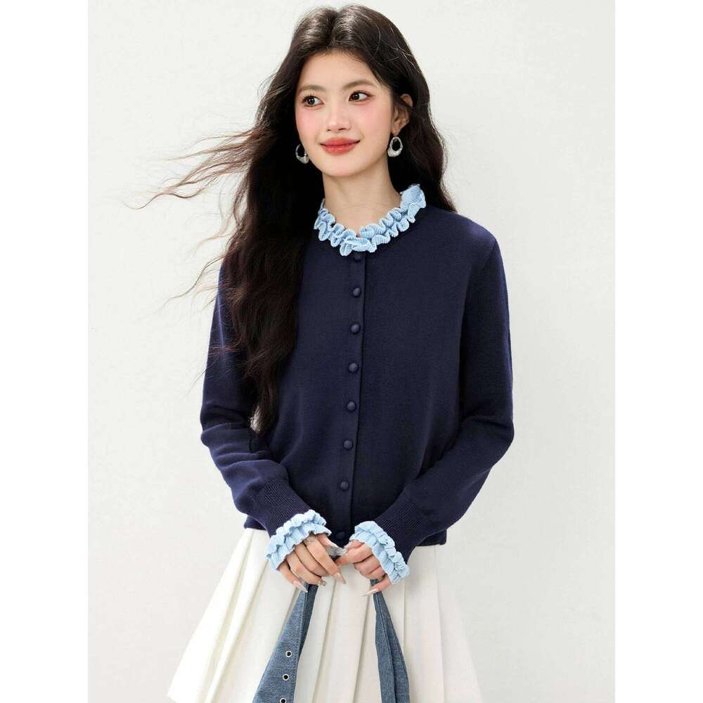 New Stylish Sweater Cardigan For Women In Autumn And Winter 2025 Paired With A Knitted Base Layer Z260314