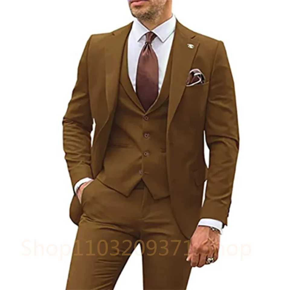 New Light Gray Groom Groomsman Men Suit Wedding Party Formal Occasions Business Male Tuxedo 3 Piece Set Jacket Vest Pants M260313