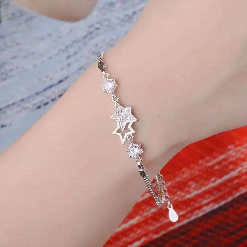 korean fashion 925 Sterling Silver luxury special Crystal Star Bracelets for Women Jewelry Party Wedding Accessories Z260313