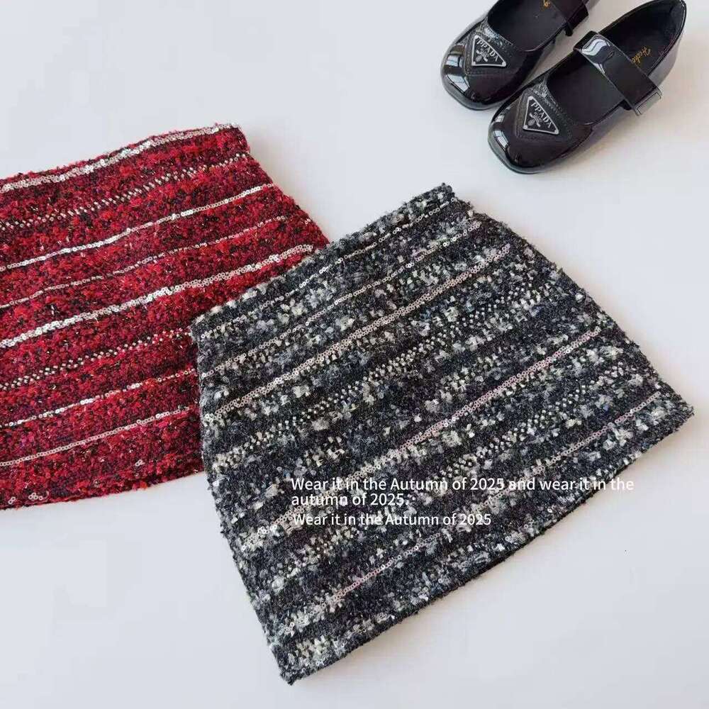 Autumn Winter Children Sequin Kid Baby Girls Shinny Fluffy Hem Toddler Little Half Infant Girl Skirt Z260314