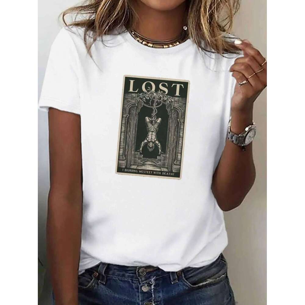 Classic Fit Women's Short Sleeve Graphic T-Shirt Soft Crew Neck Summer Casual Top for Everyday Wear Z260314