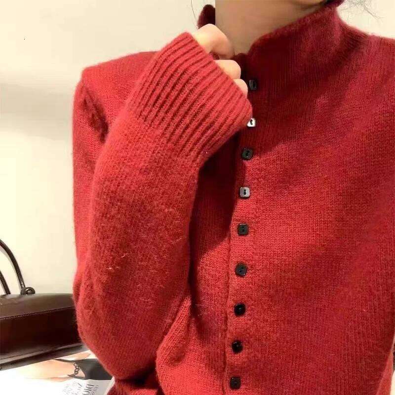 Women Simple Single Breasted Cardigans Soft Comfortable Stand-Up Collar Sweater Cardigan Coat Autumn Winter Knitted Outerwear Z260313