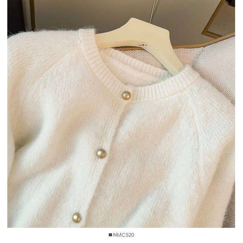 Women's Cardigan with Gold Button Up Sweater Long Sleeve Knitted Jacket Top Fall Winter Ladies Casual Chic Outfit Z260313