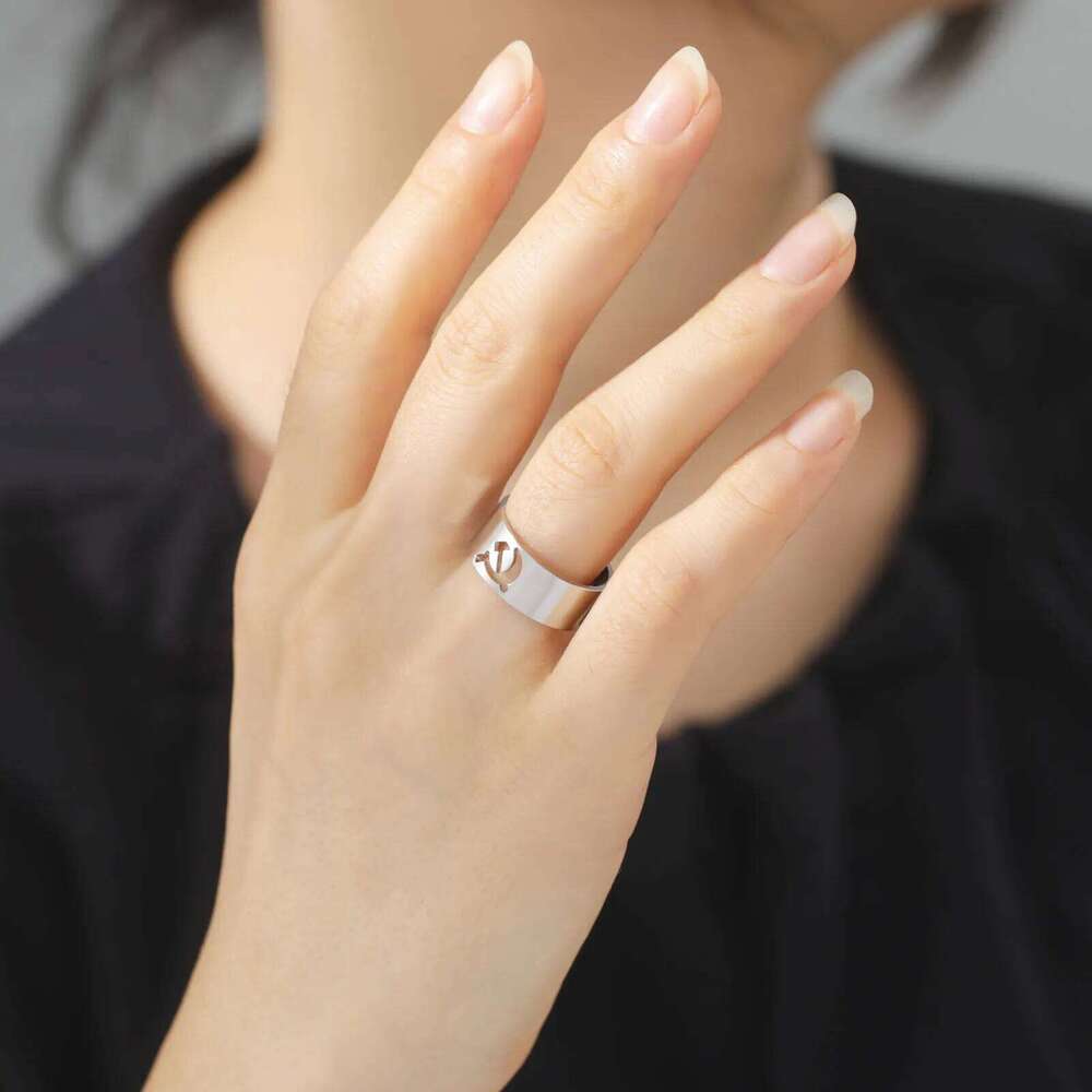 Lemegeton 2024 USSR Symbol Logo Hammer Sickle Ring Stainless Steel Opening Adjustable Vintage Jewelry Party Accessories H260312