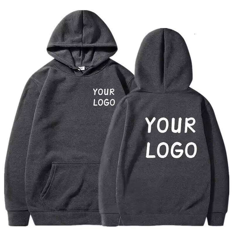DIY Your Brand LOGO Men Women Casual Hoodie Top Solid Color Pullover Street Personality Sweatshirt Custom Gifts Z260314