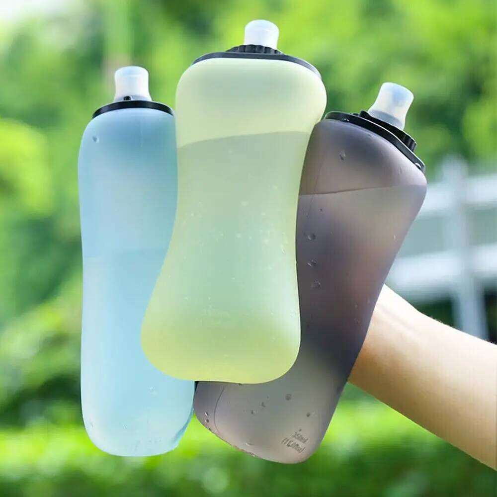 Outdoor Collapsible Silicone Running Camping Hiking Travel Convenient TPU Soft Water Bottle 12oz/350ml Z260314