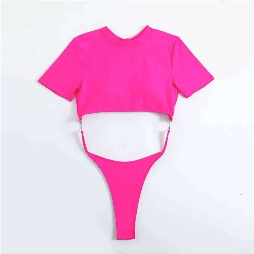 Sexy Micro Thong Swimwear Women One Piece Swimsuits 2025 Cut Out Monokini Backless Bathing Suit Blue Bikini Bathers Beach Wear Y260303