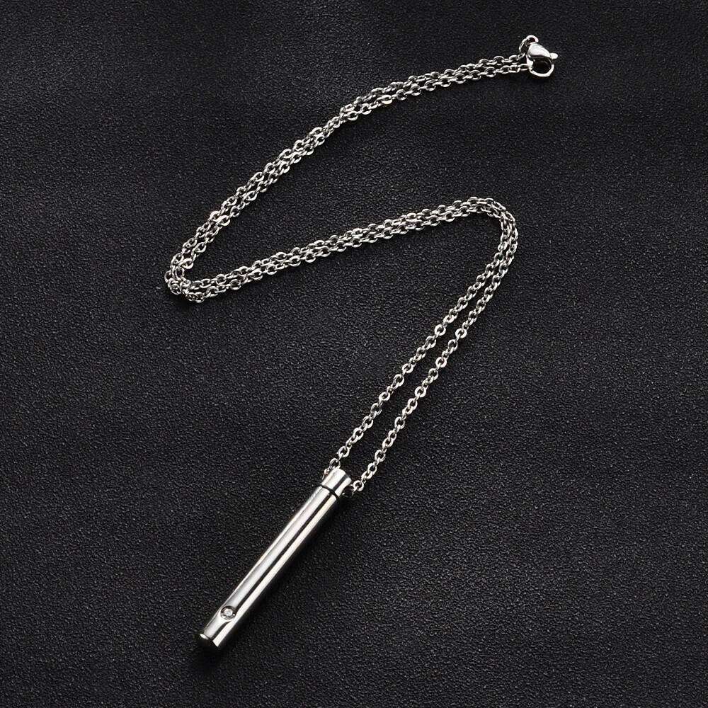 Titanium Steel Minimalist Perfume Pendant Necklace Memorial Ashes Storage Bottles Fashion Jewelry H260312