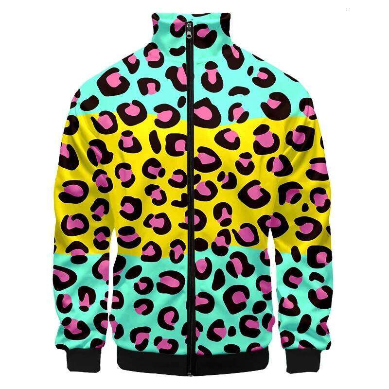 Leopard Print Zipper Hoodies Sweatshirts 3D Printed Jackets For Men Women Clothing Casual Fashion Trendy Unisex Coat Jacket Tops Z260313
