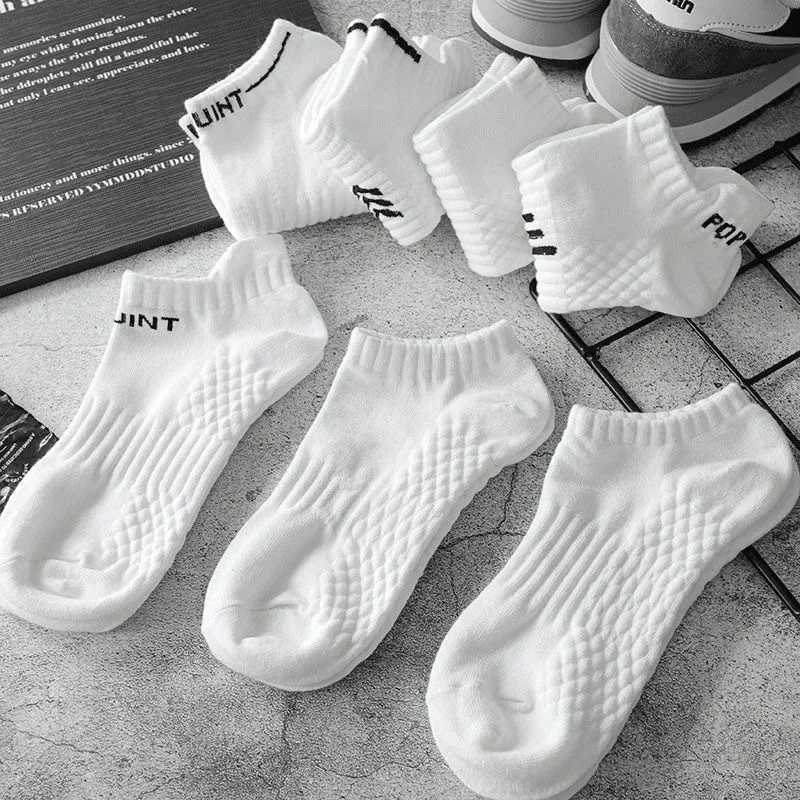 5/10 Pairs Neutral High Elasticity Cushioned Sports Socks Suitable All Seasons Breathable Sweat Absorbing Sports Leisure Socks D260313