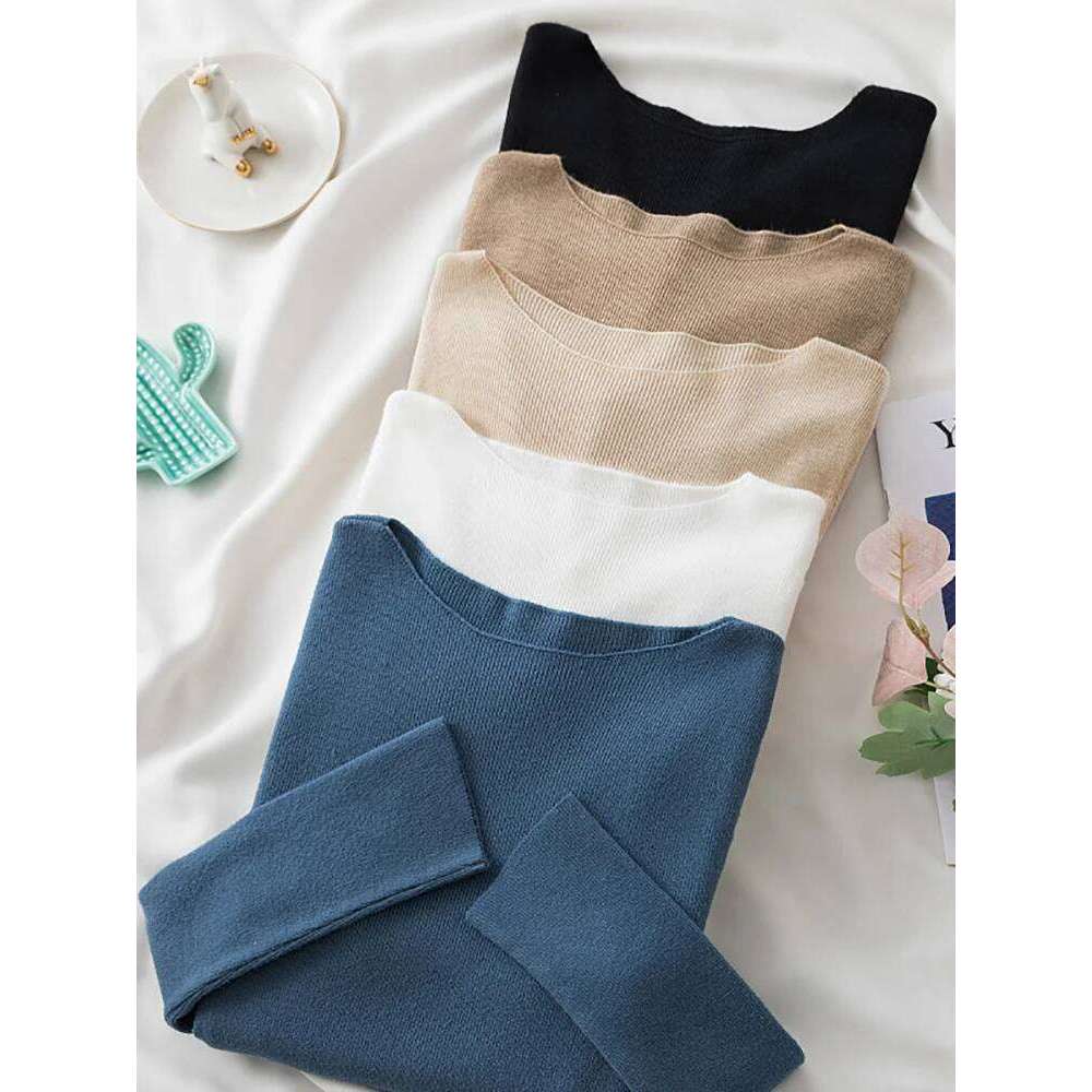 Women Sweaters Slim Knitted Pullovers High Quality Simplicity Warm Sweater Female O-neck Basic Solid Casual Top Z260313