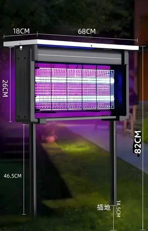 JOYINLED Solar Mosquito Killer Lamp IP65 Waterproof Outdoor Light with UV Attraction MetalFlame Retardant PP Garden Yard Patio H260313