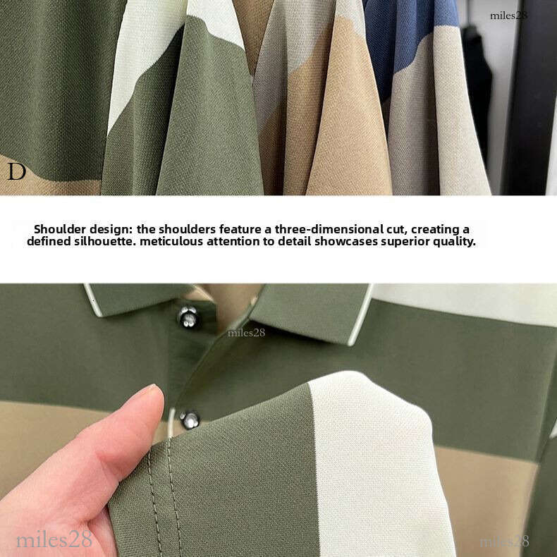 Summer Business Men's Short-Sleeve T-Shirt, Turn-Down Collar Polo Shirt, New Stylish European and American Fashion Short-Sleeve for Men