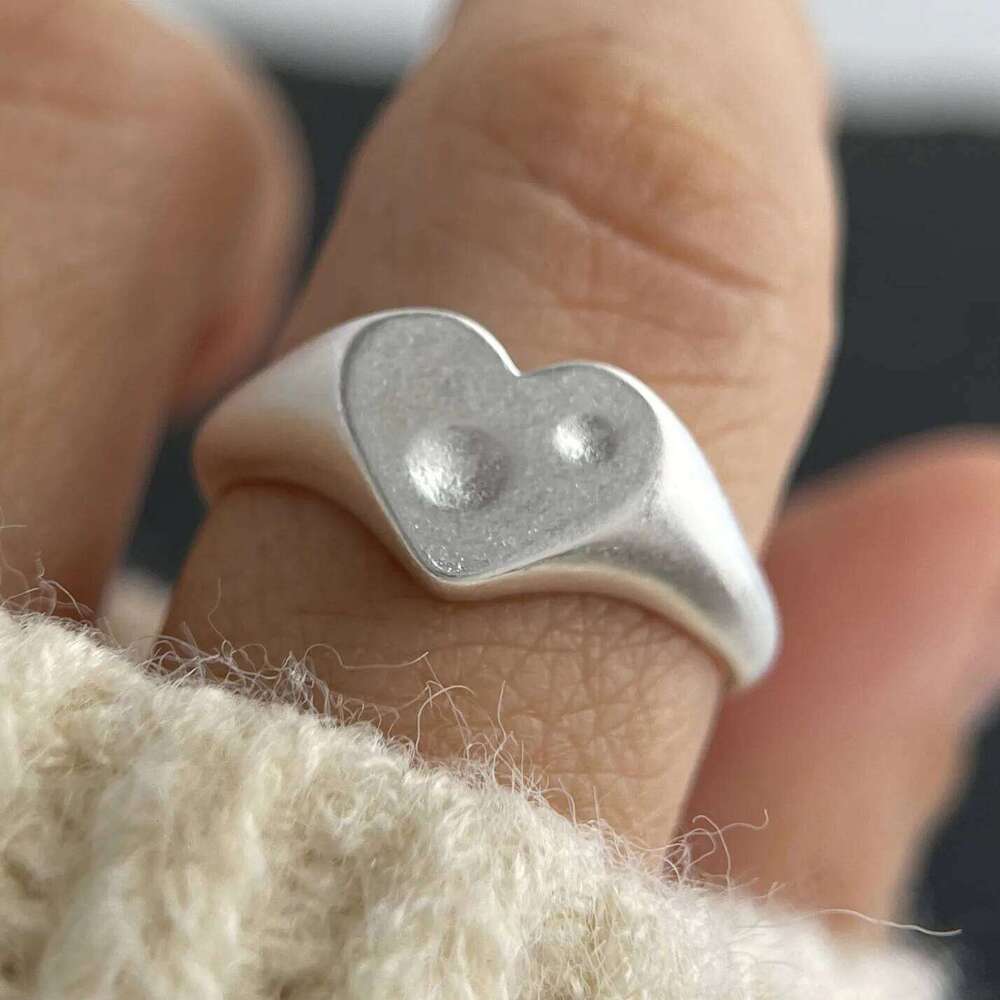 925 Sterling Silver Rings for Women Couple Minimalist Handmade Simple Flower Heart Ring Fine Jewelry Gift Prevent Allergy H260312