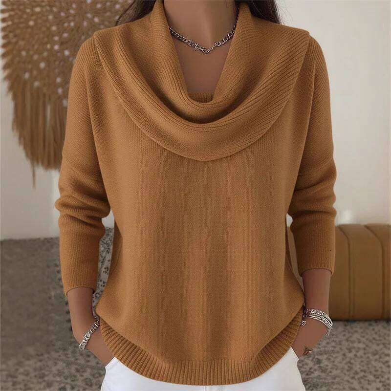 Autumn Women's Knitted Sweater Oversize Chic O Collar Pullover Soft Winter Warm Vintage Red Sweaters For Women 2025 Tops Z260314