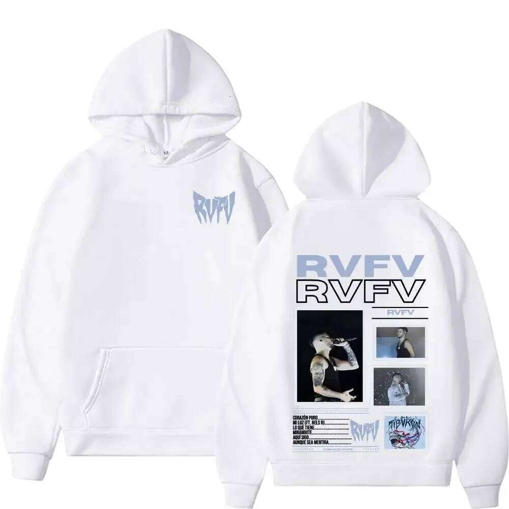 Retro Hip-hop Pop Music Rapper RVFV Eltiburon Tour 2025 Hooded Sweatshirt Graphic Fashion Casual Loose Hoodie Unisex Z260314