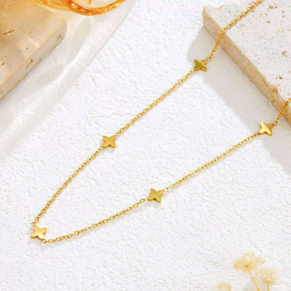 316L Stainless Steel Mini Flower Star Necklace For Women Minimalist Choker Neck Chain Waterproof Jewelry H260312