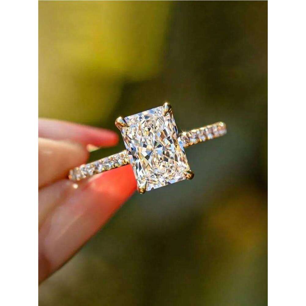 925 Sterling Silver 2-5CT Rectangle Zircon Gorgeous Shiny Ring For Women Anniversary Wedding Luxury High Quality Fine Jewelry H260312