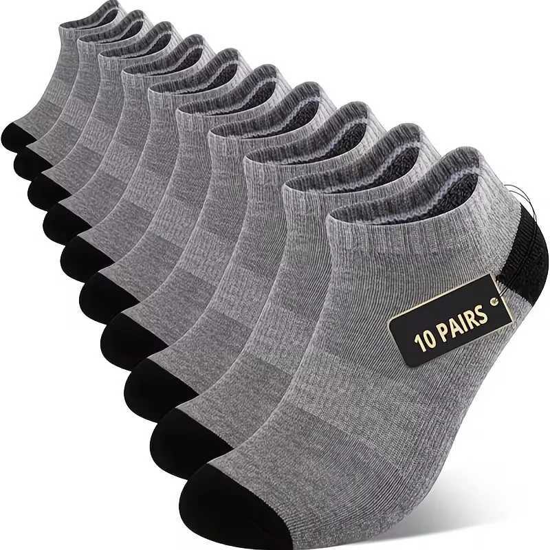 10-Pack Mens Cushioned Athletic Running Performance Socks Breathable Lightweight - Ideal For Sports Daily Wear D260313