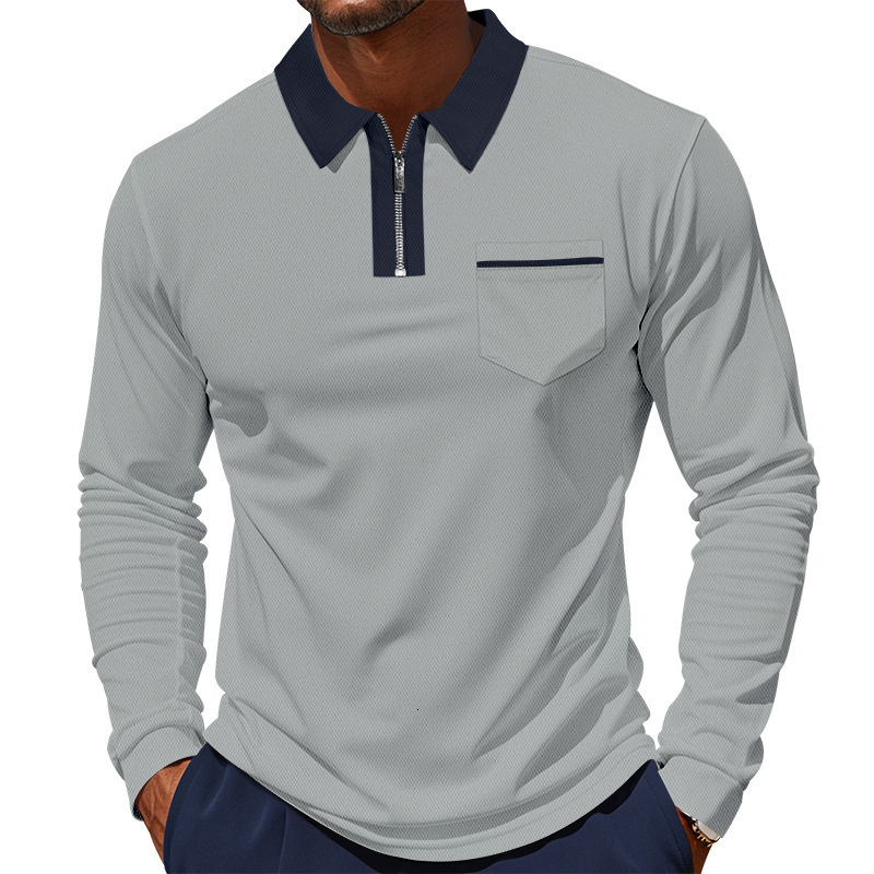 European Size Spring And Polo Autumn Classic British Style Polo With Zipper Designer Shirt Quick-drying Breathable Designer Hoodie Sweat-absorbent Men's Golf